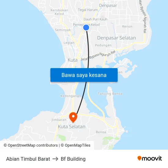 Abian Timbul Barat to Bf Building map