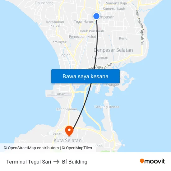 Terminal Tegal Sari to Bf Building map