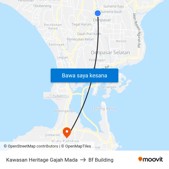Kawasan Heritage Gajah Mada to Bf Building map