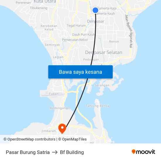 Pasar Burung Satria to Bf Building map