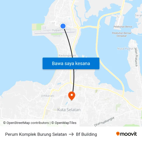 Perum Komplek Burung Selatan to Bf Building map
