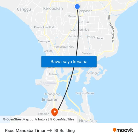Rsud Manuaba Timur to Bf Building map
