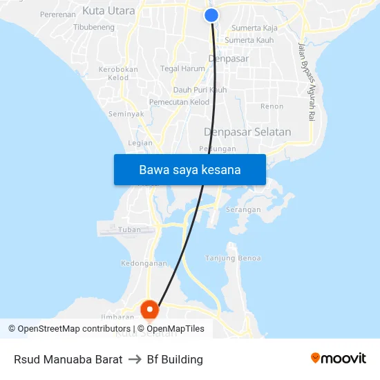 Rsud Manuaba Barat to Bf Building map