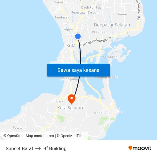 Sunset Barat to Bf Building map