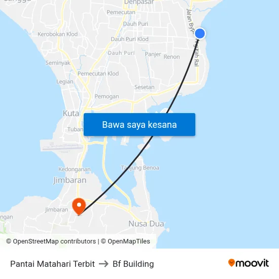 Pantai Matahari Terbit to Bf Building map