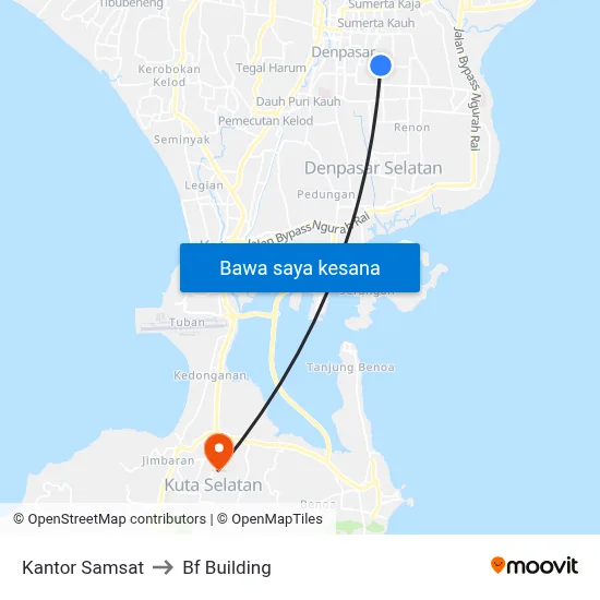 Kantor Samsat to Bf Building map