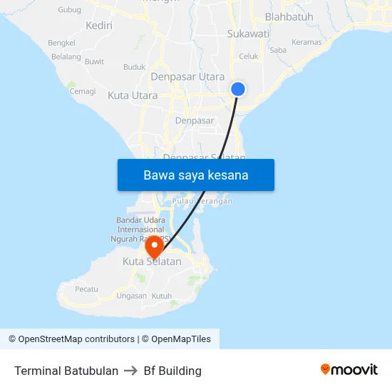 Terminal Batubulan to Bf Building map