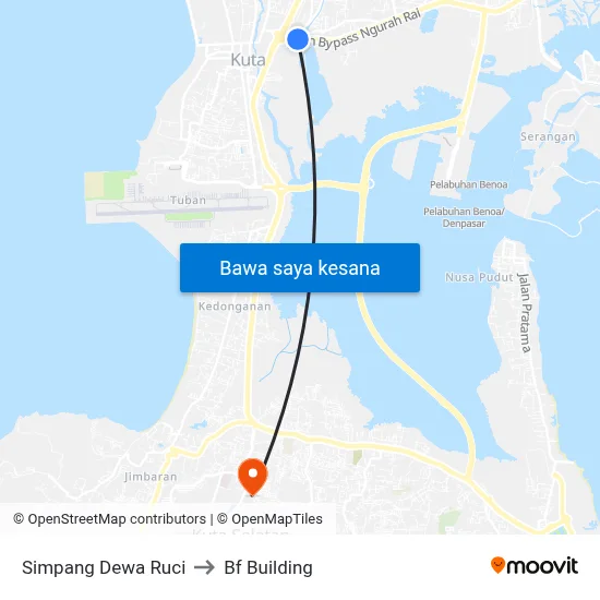 Simpang Dewa Ruci to Bf Building map