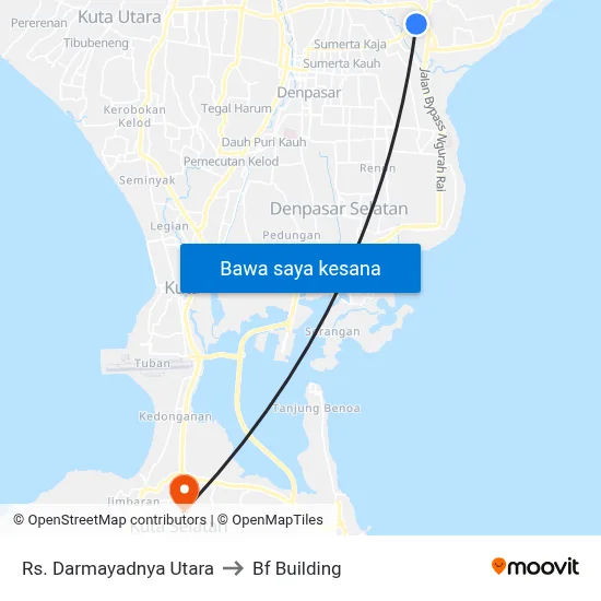 Rs. Darmayadnya Utara to Bf Building map