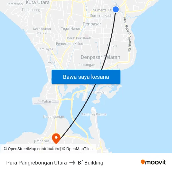 Pura Pangrebongan Utara to Bf Building map