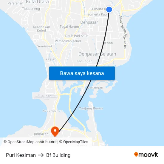 Puri Kesiman to Bf Building map