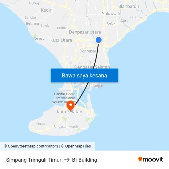 Simpang Trenguli Timur to Bf Building map
