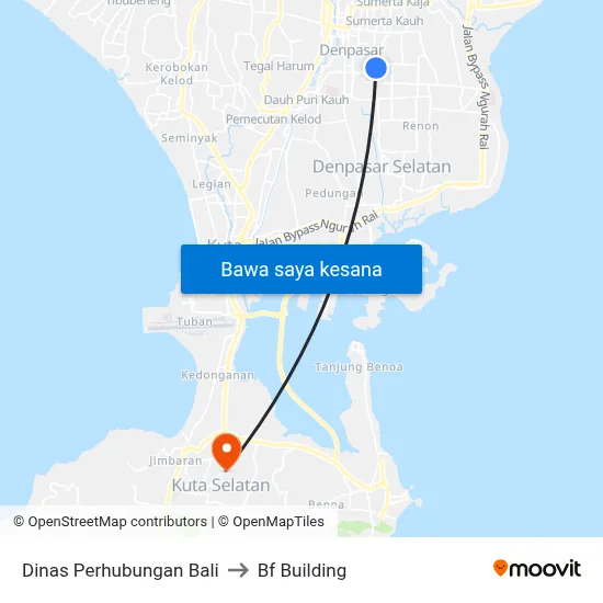 Dinas Perhubungan Bali to Bf Building map
