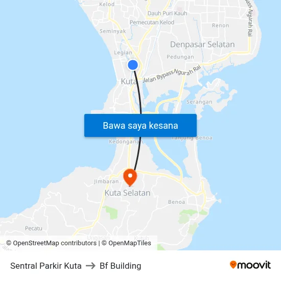 Sentral Parkir Kuta to Bf Building map