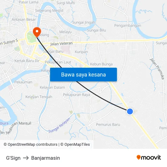 G'Sign to Banjarmasin map