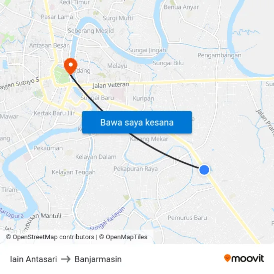 Iain Antasari to Banjarmasin map