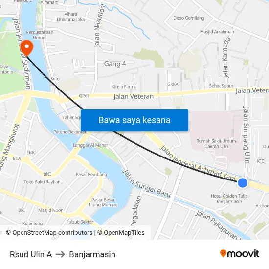 Rsud Ulin A to Banjarmasin map