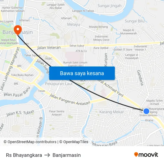 Rs Bhayangkara to Banjarmasin map
