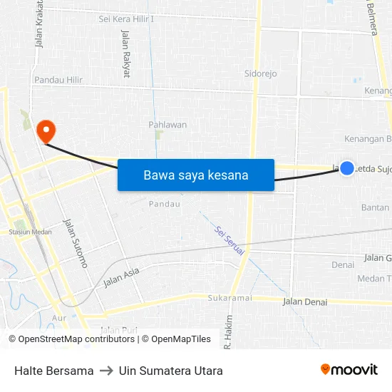 Halte Bersama to Uin Sumatera Utara map