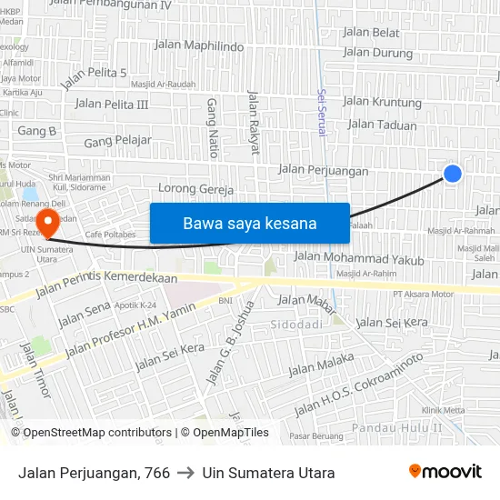 Jalan Perjuangan, 766 to Uin Sumatera Utara map