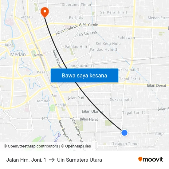 Jalan Hm. Joni, 1 to Uin Sumatera Utara map