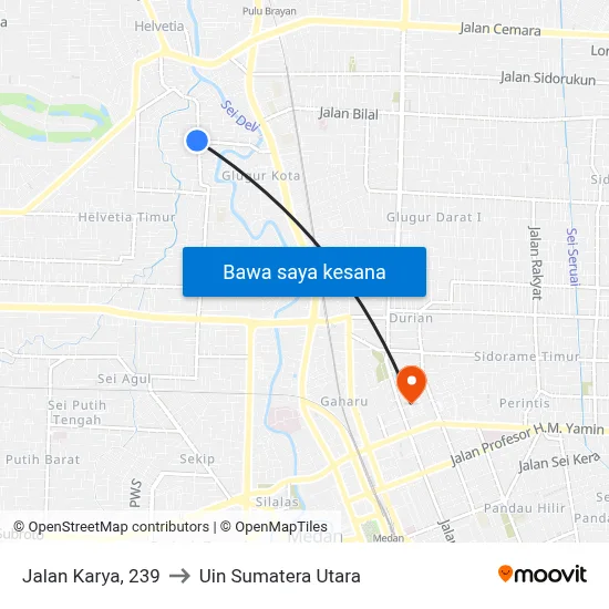 Jalan Karya, 239 to Uin Sumatera Utara map