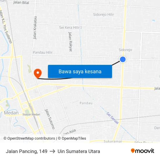 Jalan Pancing, 149 to Uin Sumatera Utara map