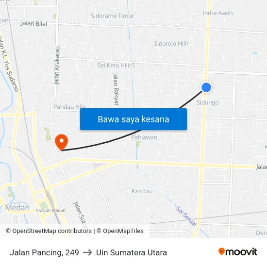 Jalan Pancing, 249 to Uin Sumatera Utara map