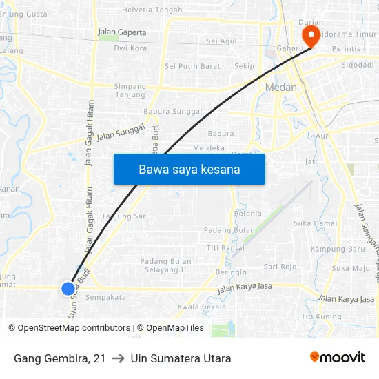 Gang Gembira, 21 to Uin Sumatera Utara map