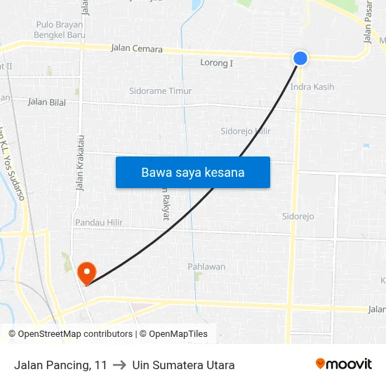 Jalan Pancing, 11 to Uin Sumatera Utara map