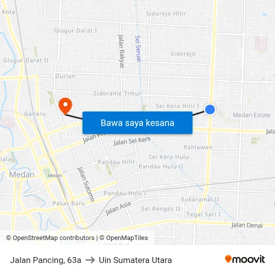 Jalan Pancing, 63a to Uin Sumatera Utara map