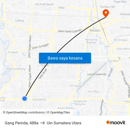 Gang Pemda, 488a to Uin Sumatera Utara map