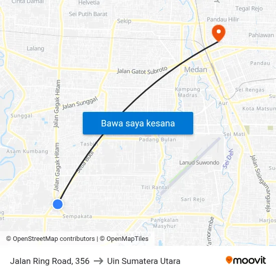 Jalan Ring Road, 356 to Uin Sumatera Utara map