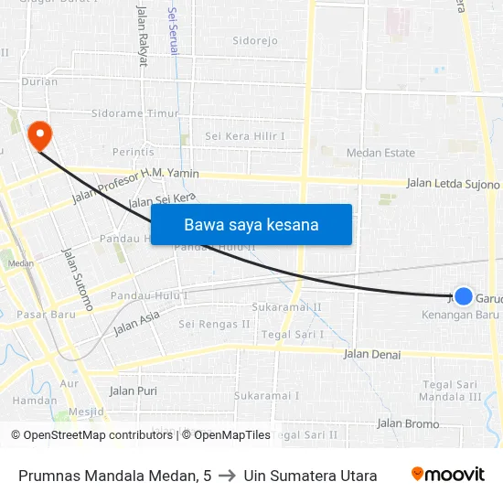 Prumnas Mandala Medan, 5 to Uin Sumatera Utara map
