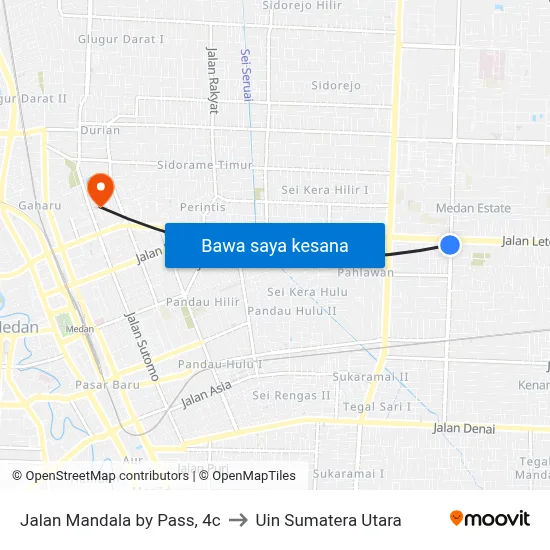 Jalan Mandala by Pass, 4c to Uin Sumatera Utara map