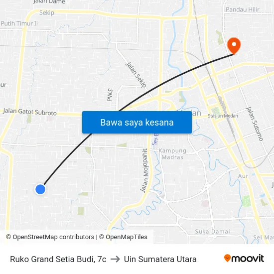 Ruko Grand Setia Budi, 7c to Uin Sumatera Utara map