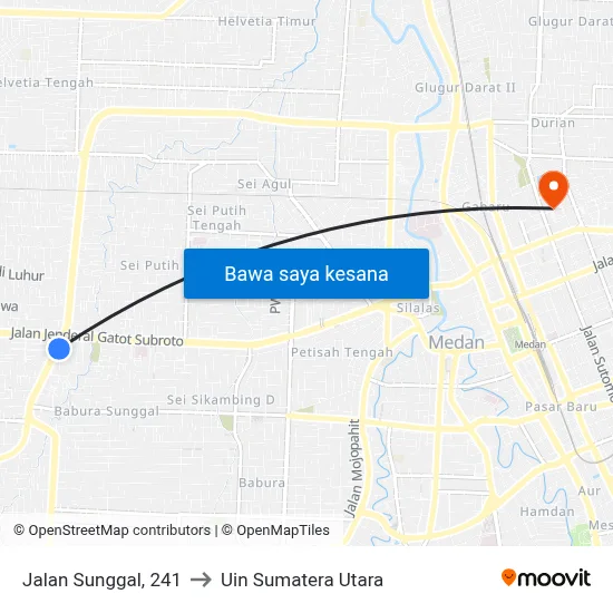 Jalan Sunggal, 241 to Uin Sumatera Utara map