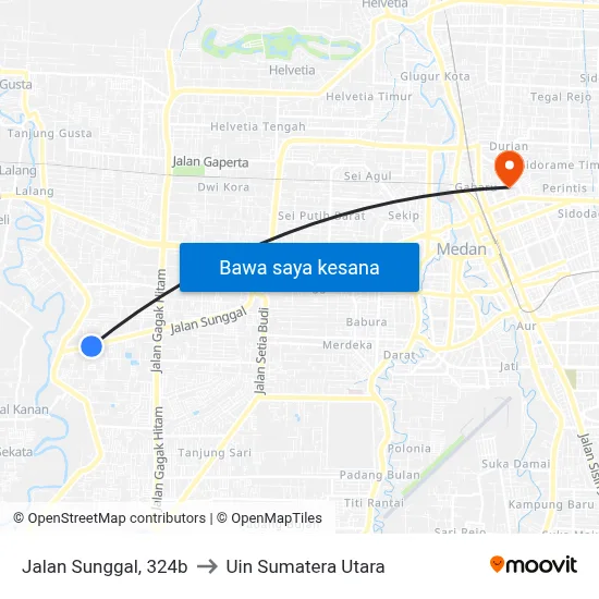 Jalan Sunggal, 324b to Uin Sumatera Utara map