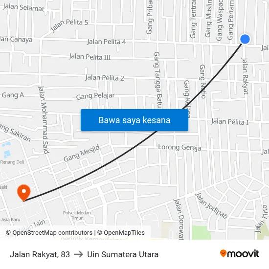 Jalan Rakyat, 83 to Uin Sumatera Utara map