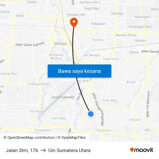 Jalan Stm, 17b to Uin Sumatera Utara map