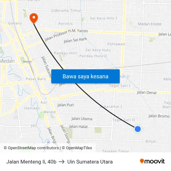 Jalan Menteng Ii, 40b to Uin Sumatera Utara map