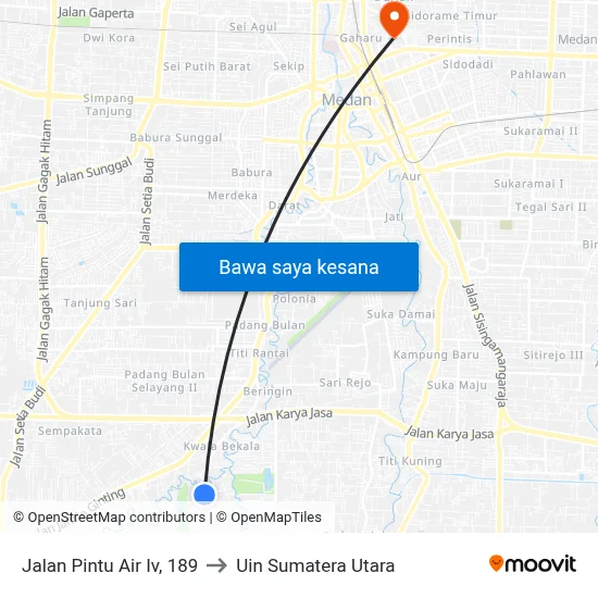 Jalan Pintu Air Iv, 189 to Uin Sumatera Utara map