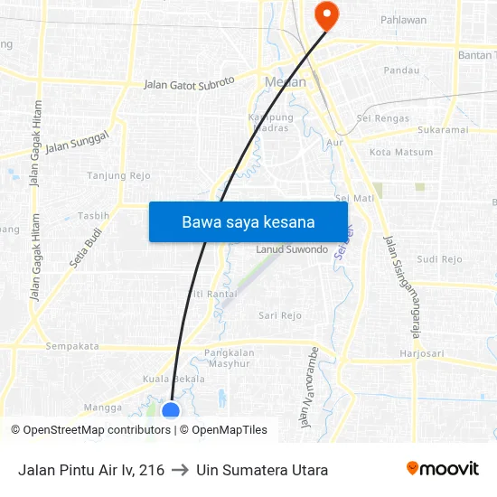 Jalan Pintu Air Iv, 216 to Uin Sumatera Utara map