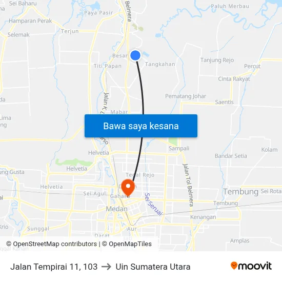 Jalan Tempirai 11, 103 to Uin Sumatera Utara map