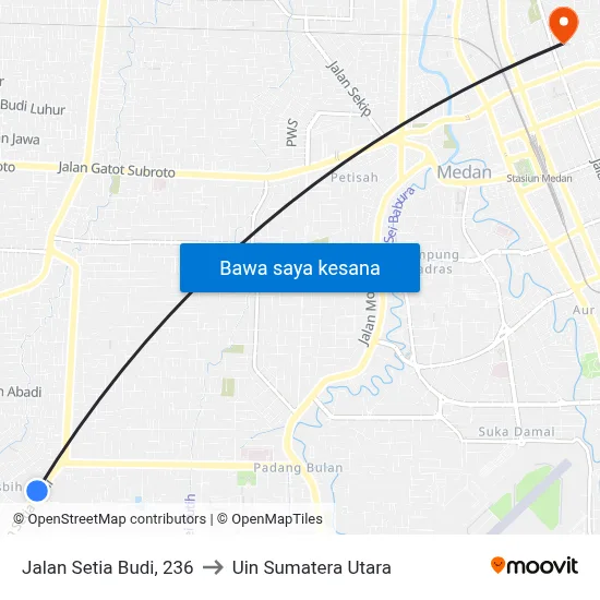 Jalan Setia Budi, 236 to Uin Sumatera Utara map