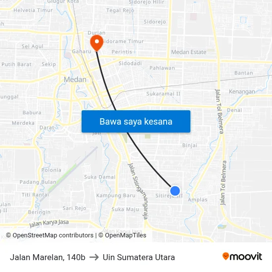 Jalan Marelan, 140b to Uin Sumatera Utara map