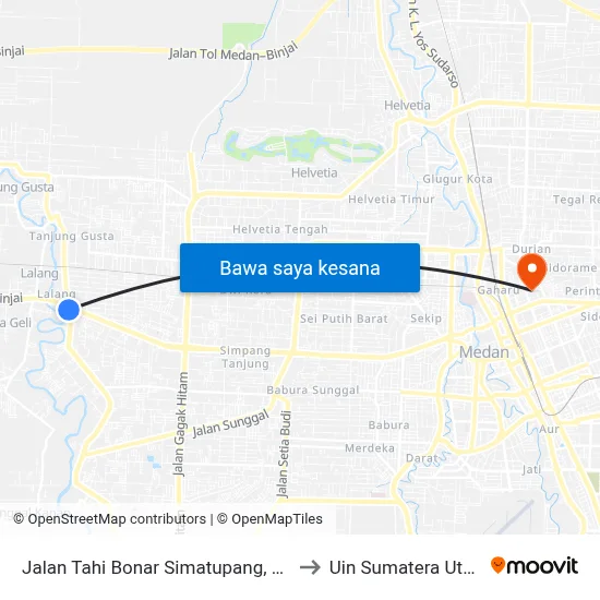 Jalan Tahi Bonar Simatupang, 239 to Uin Sumatera Utara map