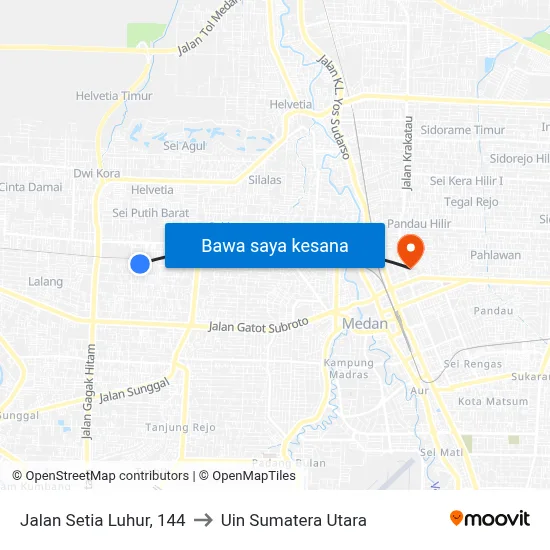 Jalan Setia Luhur, 144 to Uin Sumatera Utara map