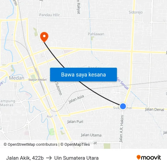 Jalan Akik, 422b to Uin Sumatera Utara map