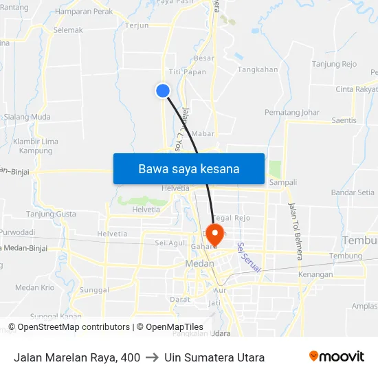 Jalan Marelan Raya, 400 to Uin Sumatera Utara map